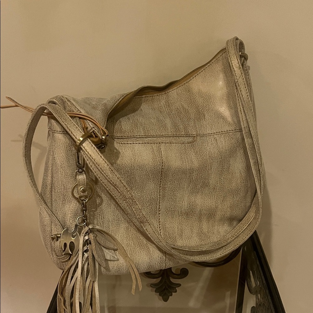 HOBO Boho Burnished Gold Shoulder Bag -with bag charm